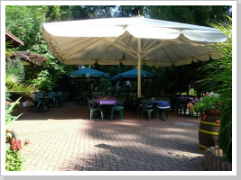 Biergarten aus Sicht des Lokals